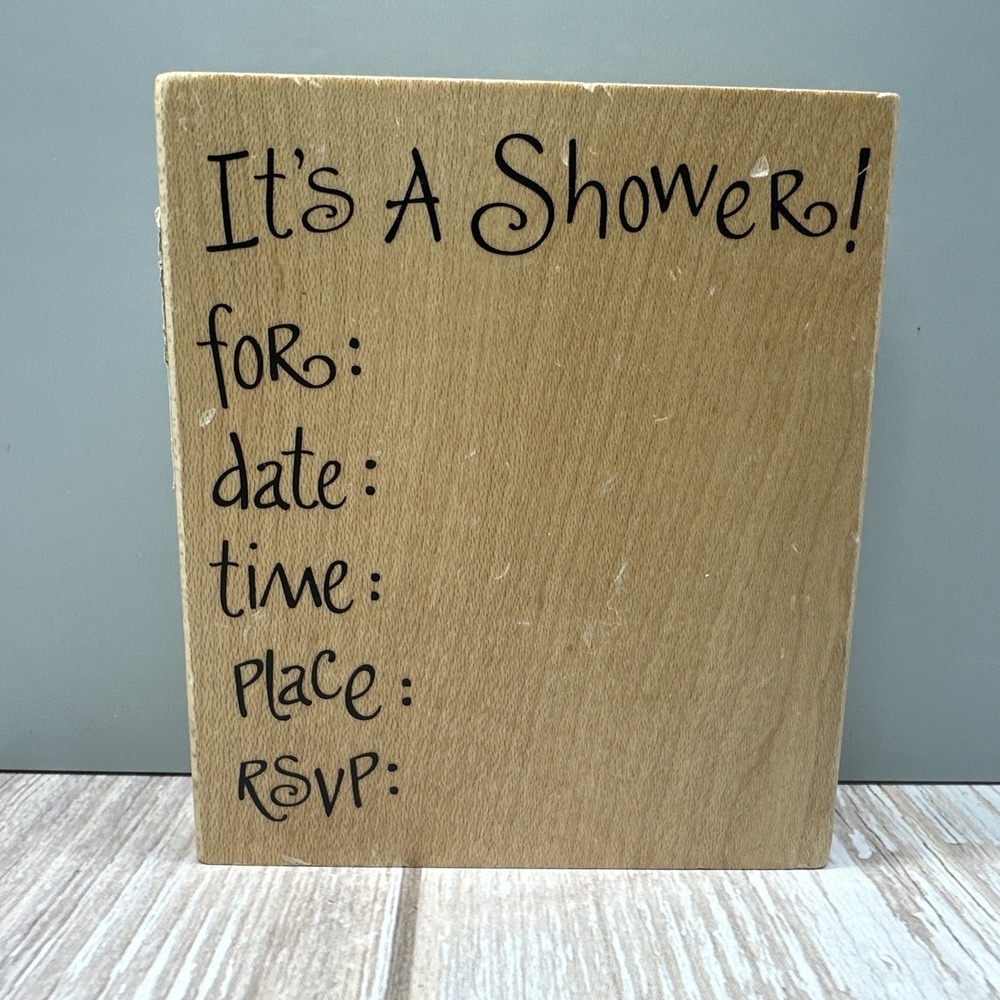 Inkadinkado It's A Shower! Baby Wedding Bridal 95514 Rubber Stamp